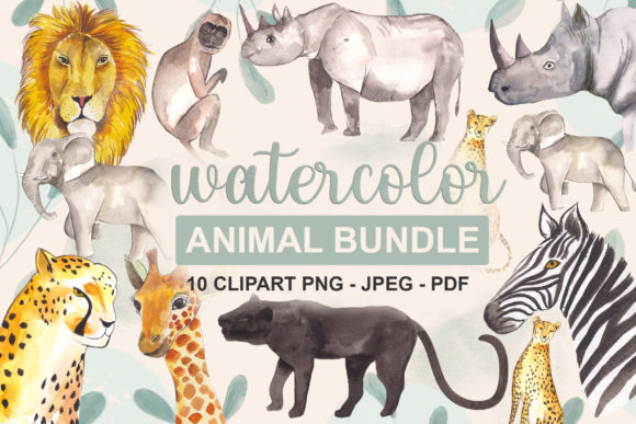 Download Watercolor Animal Bundle - Watercolor animal Collection