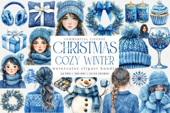 Download Cozy Winter Clipart Bundle - Cozy winter clipart Collection
