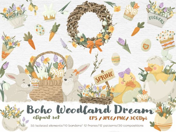 Download Boho Woodland Dream Clipart Vector - Vector Collection