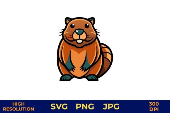 Download Friendly Beaver Vector Illustration - Vector Collection