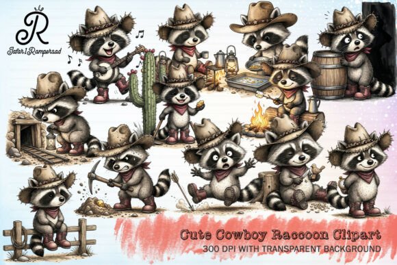 Download Cute Cowboy Raccoon Clipart - Raccoon clipart Collection