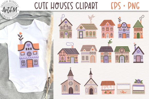 Download Cute Houses Vector Clipart for Kids - Vector Collection