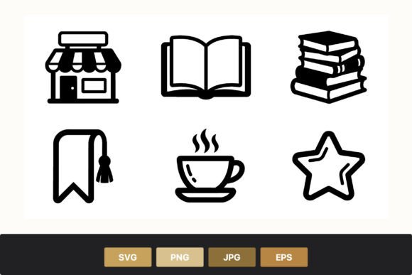 Download Book Coffee Store Icons Set - Store Collection
