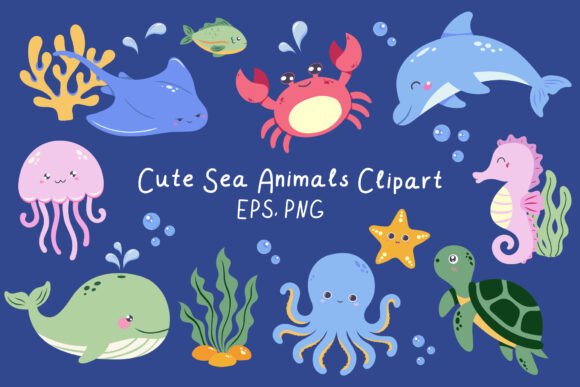 Download Cute Sea Animals Clipart - Cute sea animals Collection