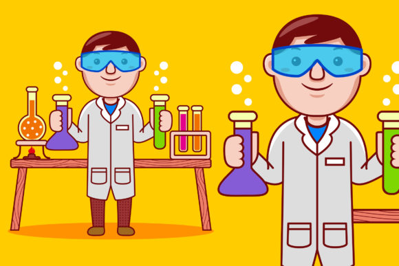 Download Man Chemist Profession Cartoon Vector - Vector Collection