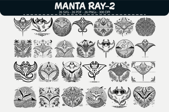 Download Manta Ray Vector Clipart – 26 Designs - Vector Collection