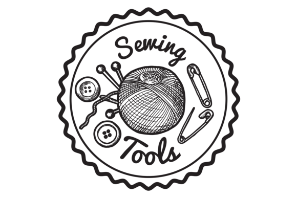 Download Sewing Tools Logo. Hand Drawn Store Labe - Store Collection