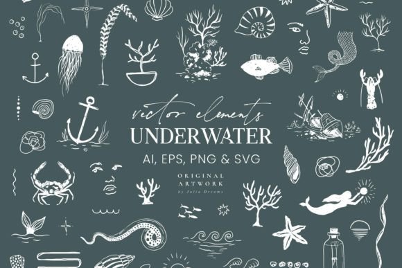 Download Underwater Vector Elements Sea Ocean - Vector Collection