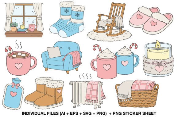 Download Cozy Winter Clipart Set - Cozy winter clipart Collection
