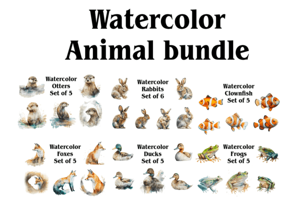 Download Watercolor Animal Bundle - Watercolor animal Collection