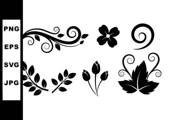 Download Black Floral Decorative Elements Vector - Vector Collection