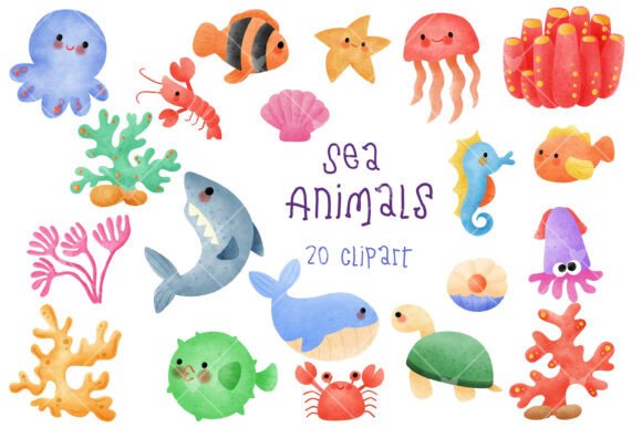 Download Cute Sea Animals Clipart - Cute sea animals Collection