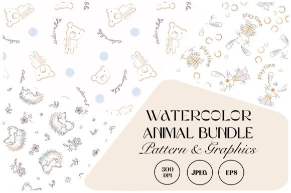 Download Watercolor Animal Bundle Pattern - Watercolor animal Collection