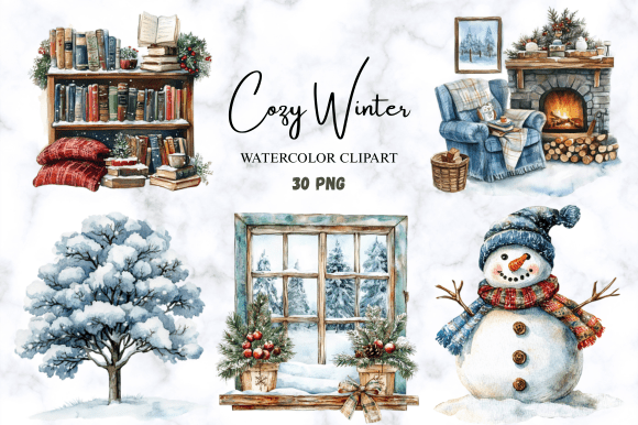 Download Cozy Winter Clipart Sublimation Bundle - Cozy winter clipart Collection