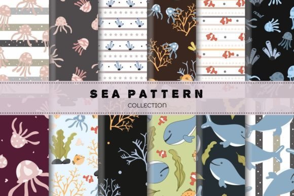 Download Cute Sea Animals Pattern Collection - Cute sea animals Collection