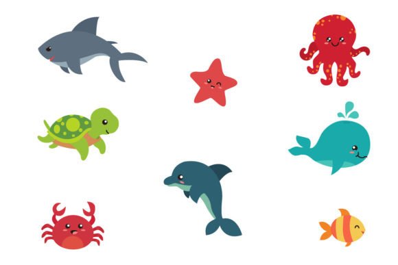 Download Set of Cute Sea Animals. - Cute sea animals Collection